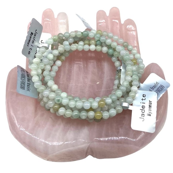 4mm Burma Jadeite Beaded Stretch Bracelet Natural Stone Gemstone Myanmar Jade - Picture 3 of 6
